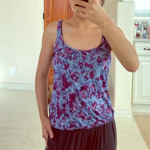 Wet Seal Unique Floral Tank w/ Cut Out Back